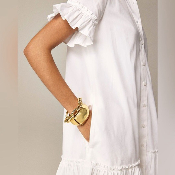 J.Crew Amelia Shirtdress 100% Organic Cotton Poplin With Ruffles Women’s XXL - Picture 2 of 9